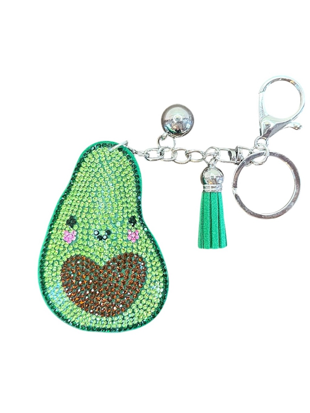 Avocado Crystal Keychain Bag Charm